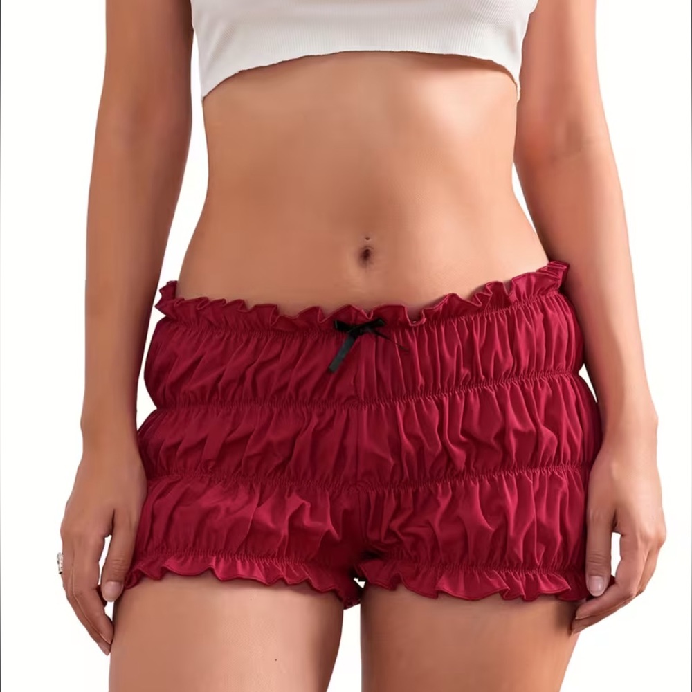 Red ruched bloomers